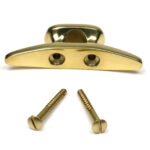 polished brass marine cleat hook