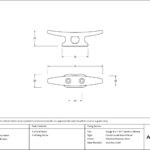 polished chrome marine cleat hook