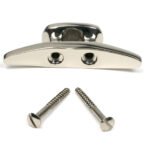 polished nickel marine cleat hook