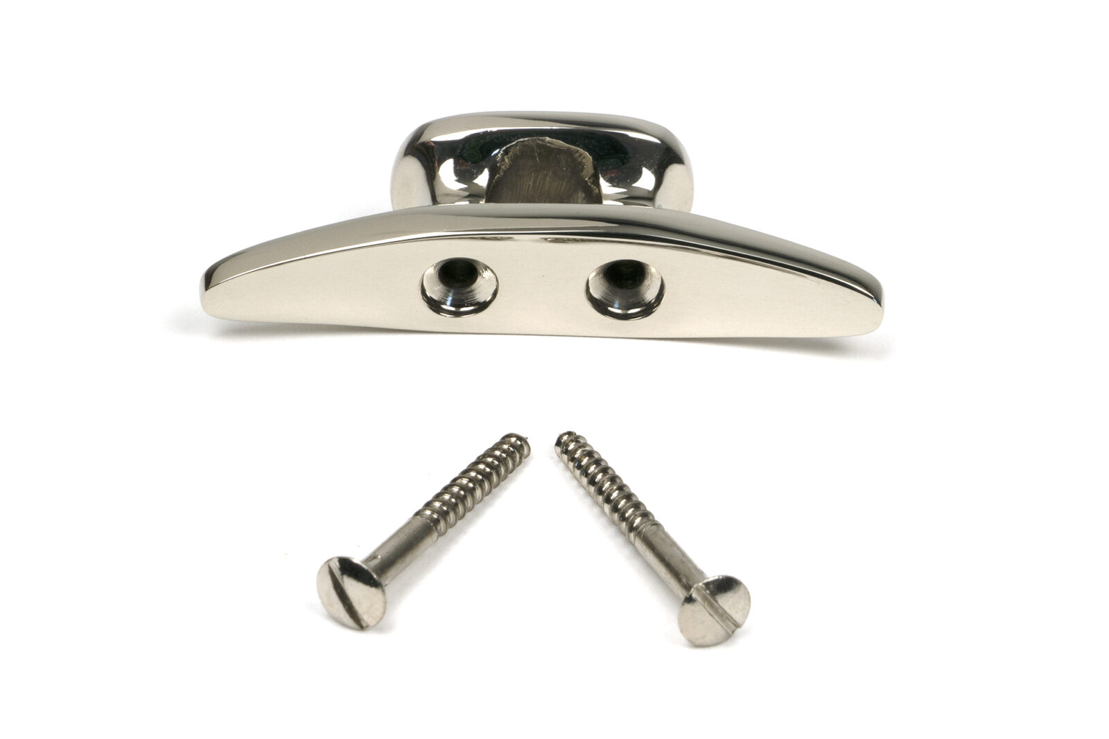 polished nickel marine cleat hook