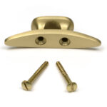 satin brass marine cleat hook