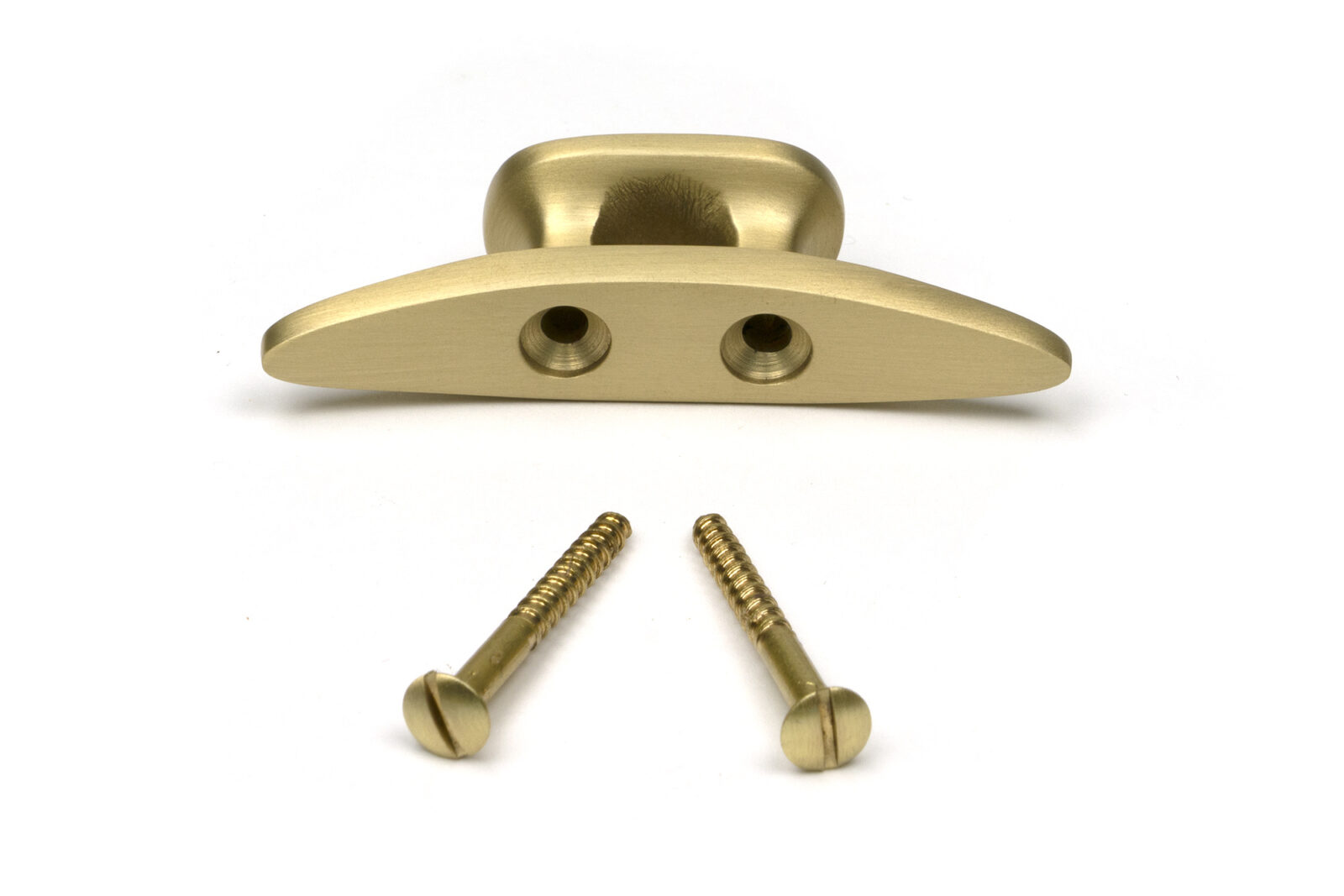 satin brass marine cleat hook