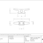 satin brass marine cleat hook
