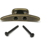 burnished brass marine cleat hook
