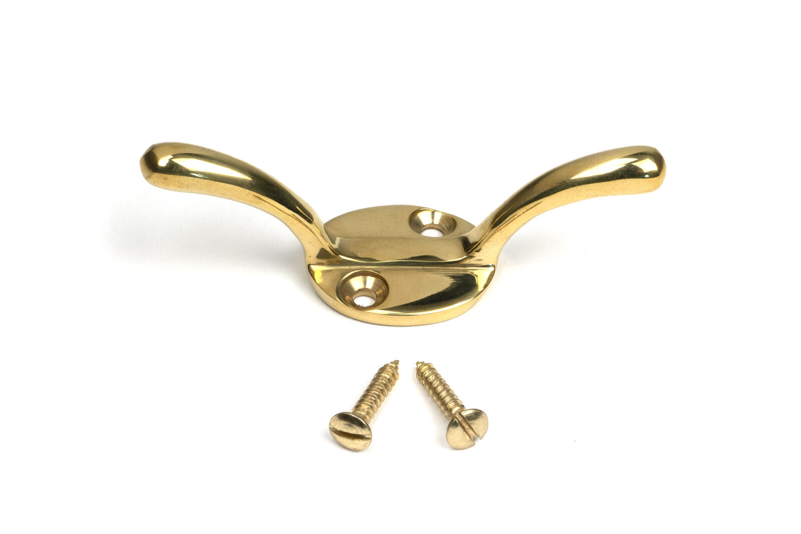 polished brass newbury cleat hook