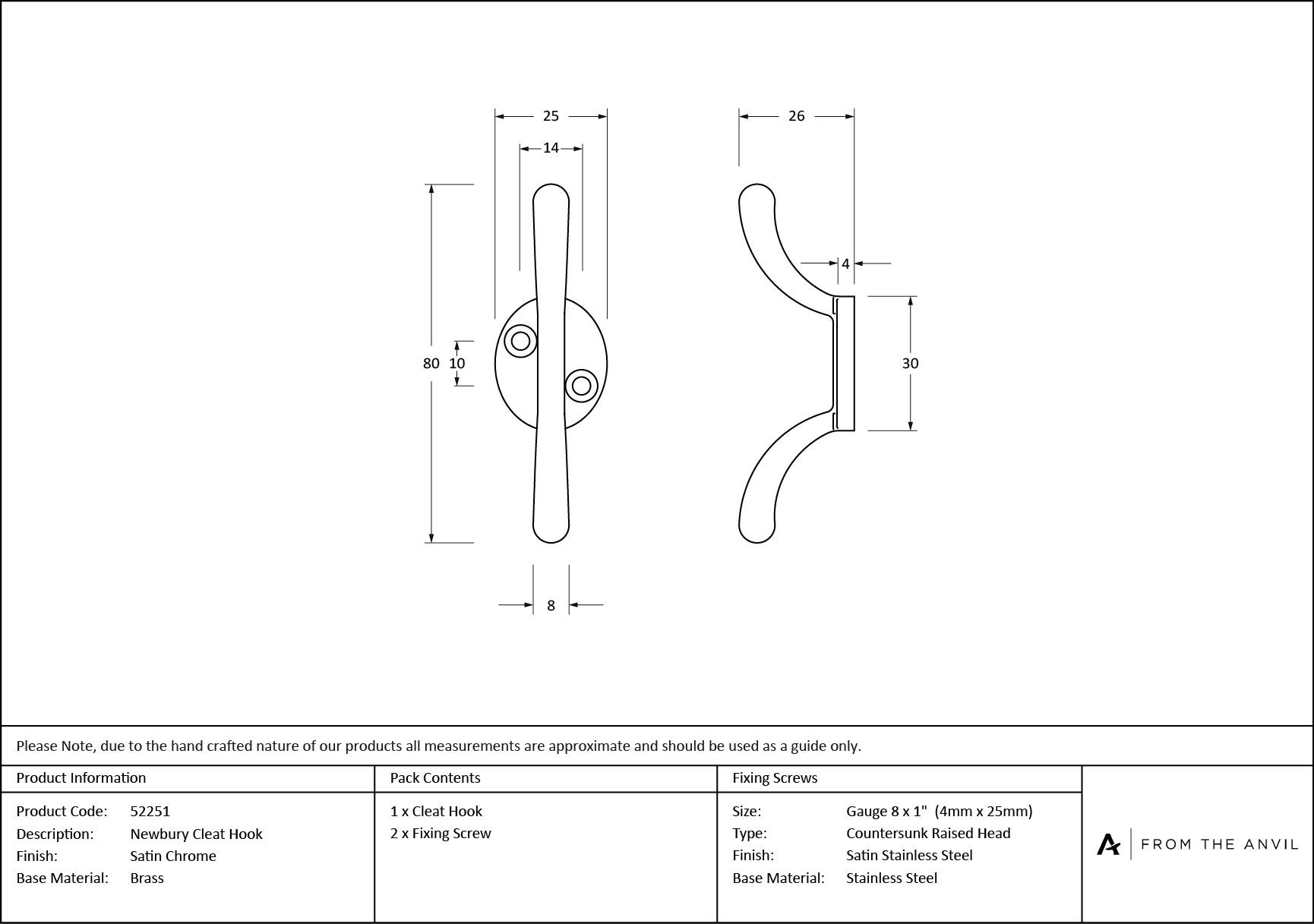 satin chrome newbury cleat hook