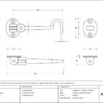 aged brass 4" cabin hook