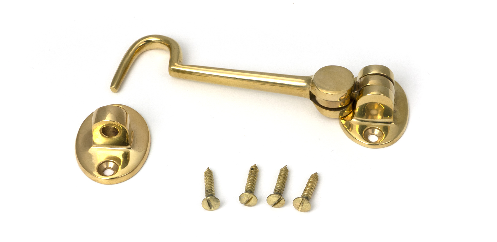 polished brass 4" cabin hook