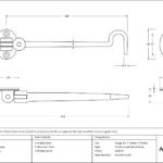 aged brass 8" cabin hook