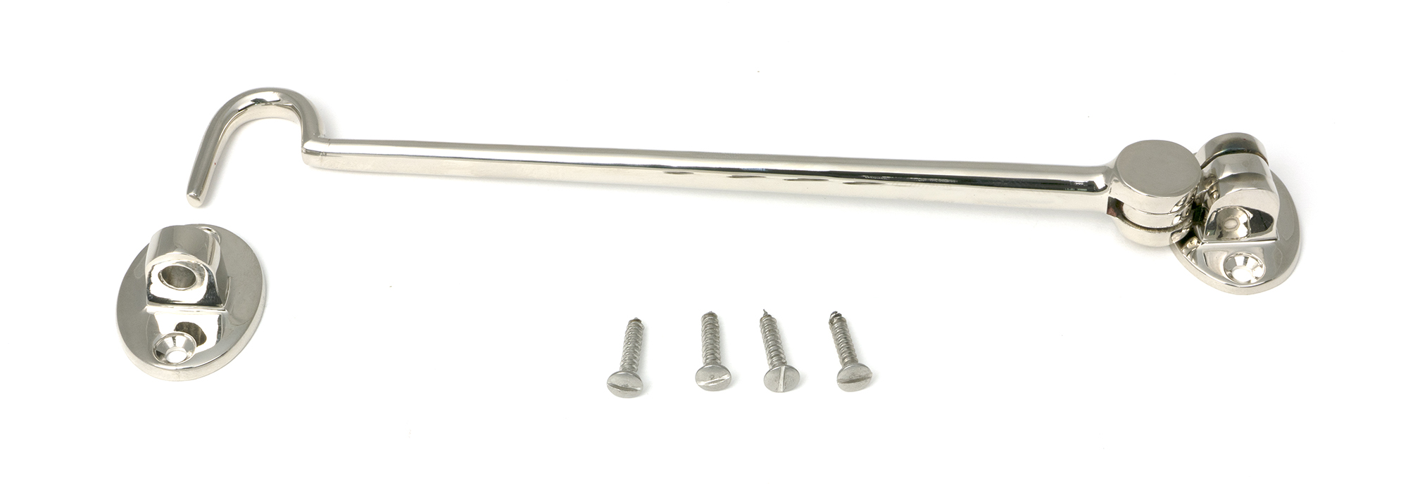 polished nickel 8" cabin hook