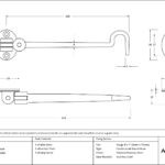 polished nickel 8" cabin hook