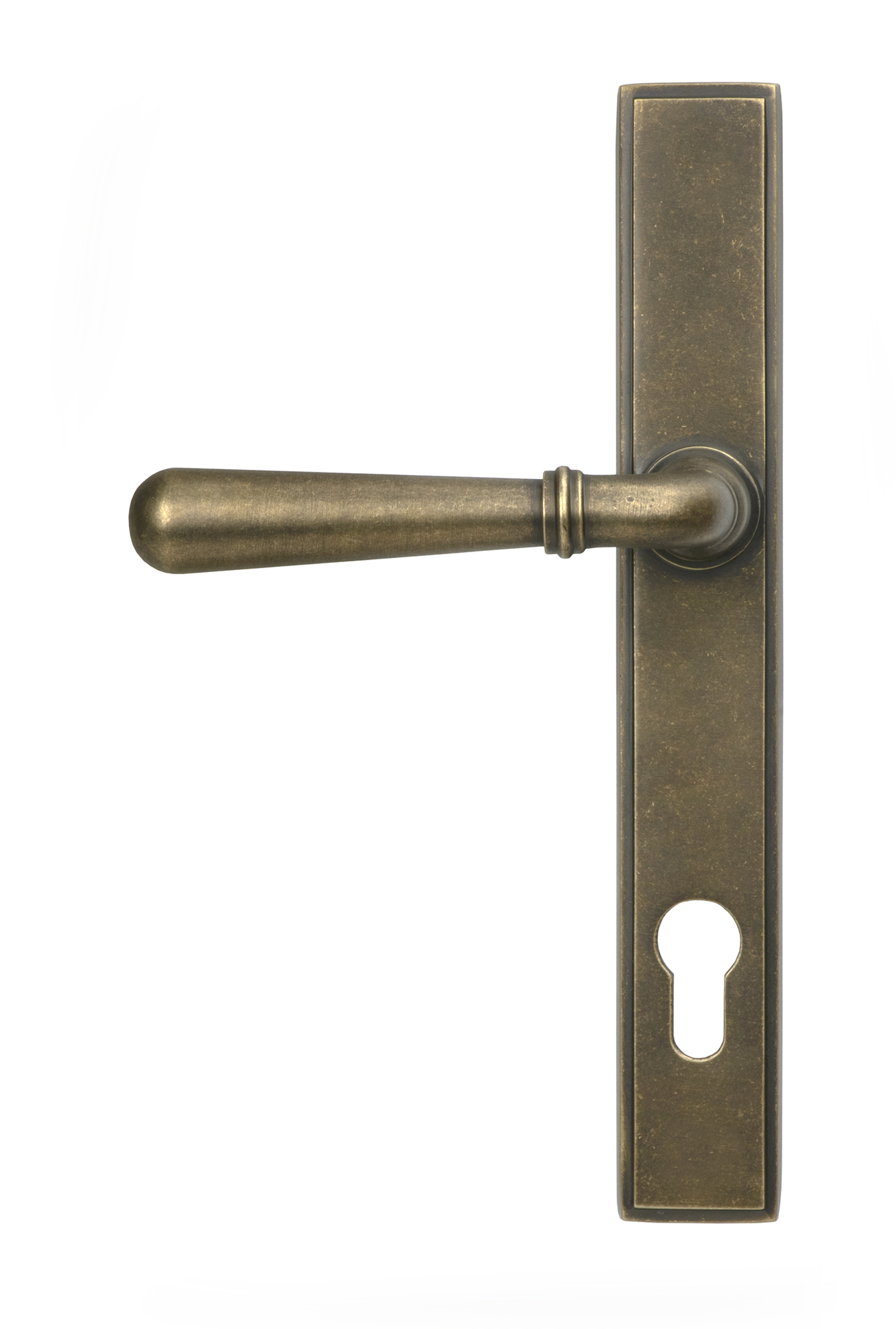 burnished brass newbury slimline lever espag. lock set