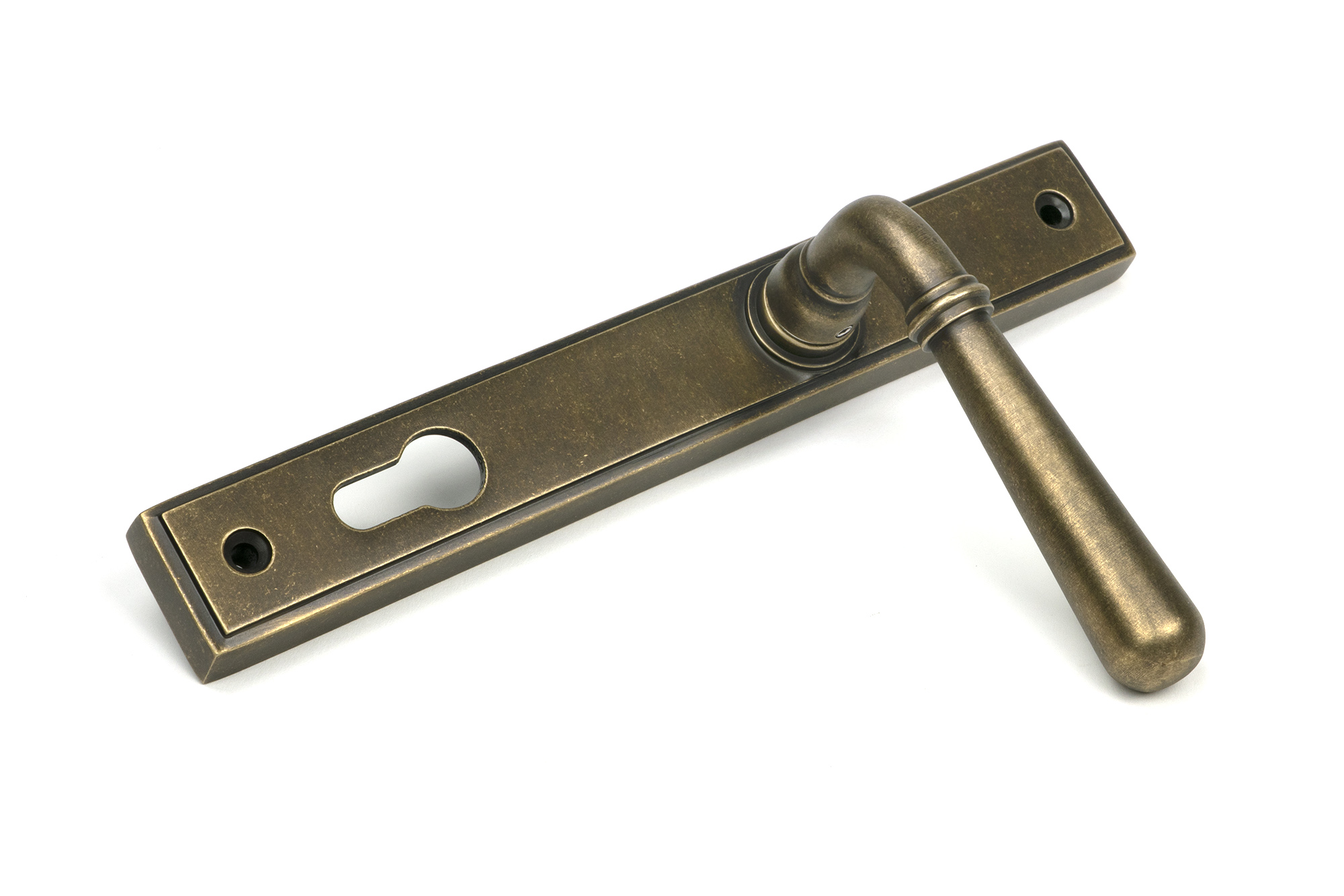 burnished brass newbury slimline lever espag. lock set