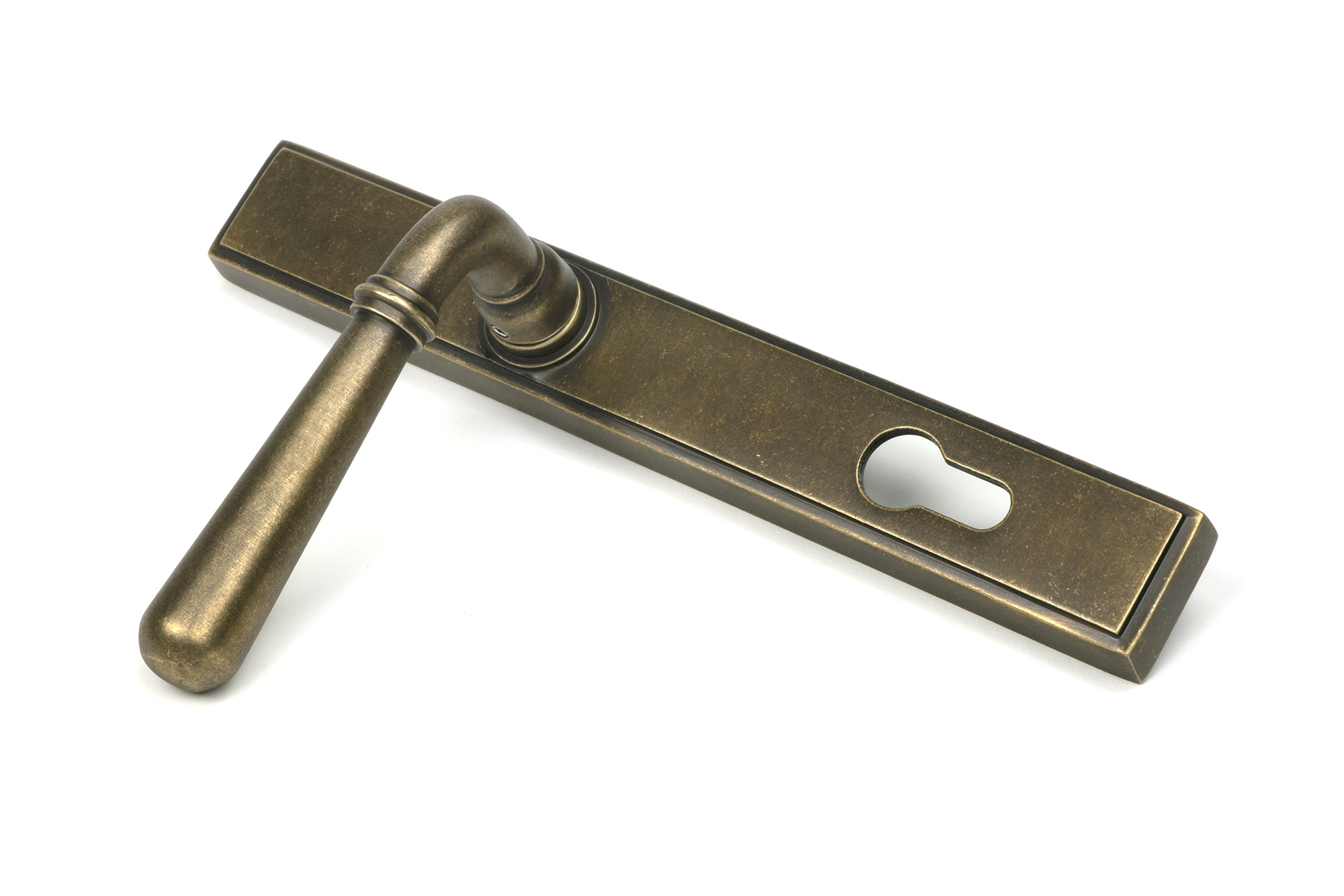 burnished brass newbury slimline lever espag. lock set