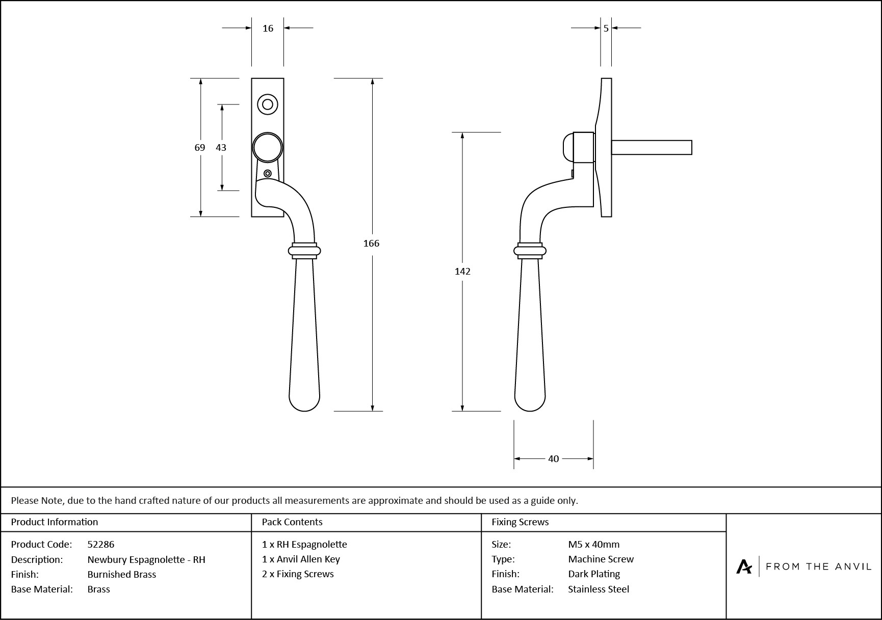 burnished brass newbury espag rh