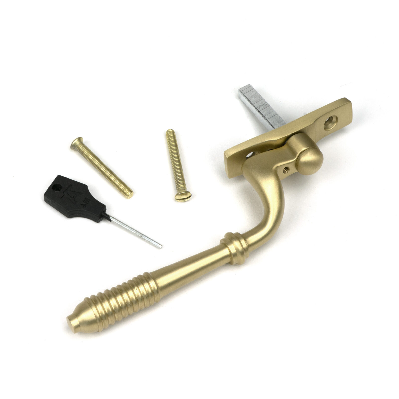 satin brass reeded espag rh