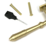 satin brass reeded espag rh