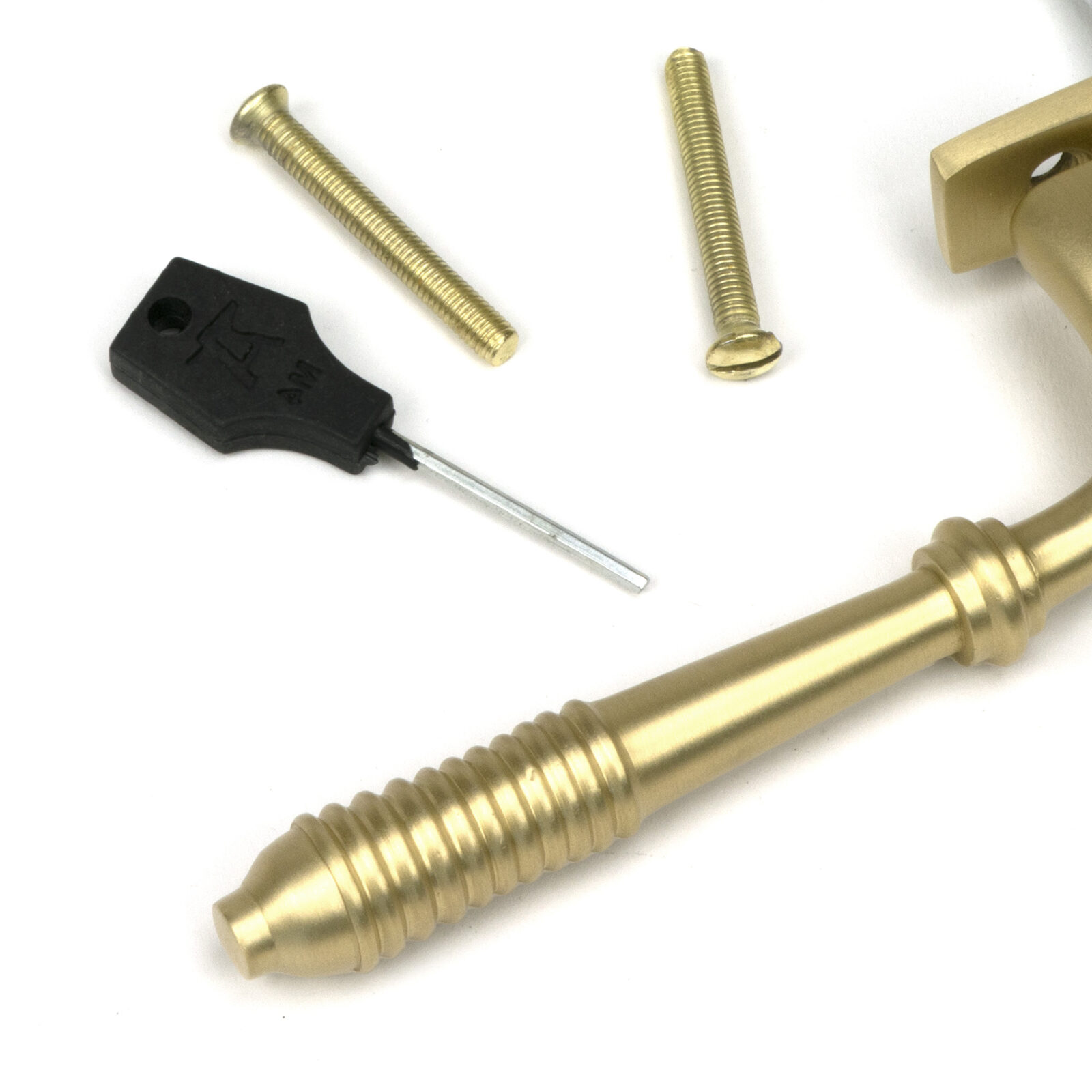 satin brass reeded espag rh