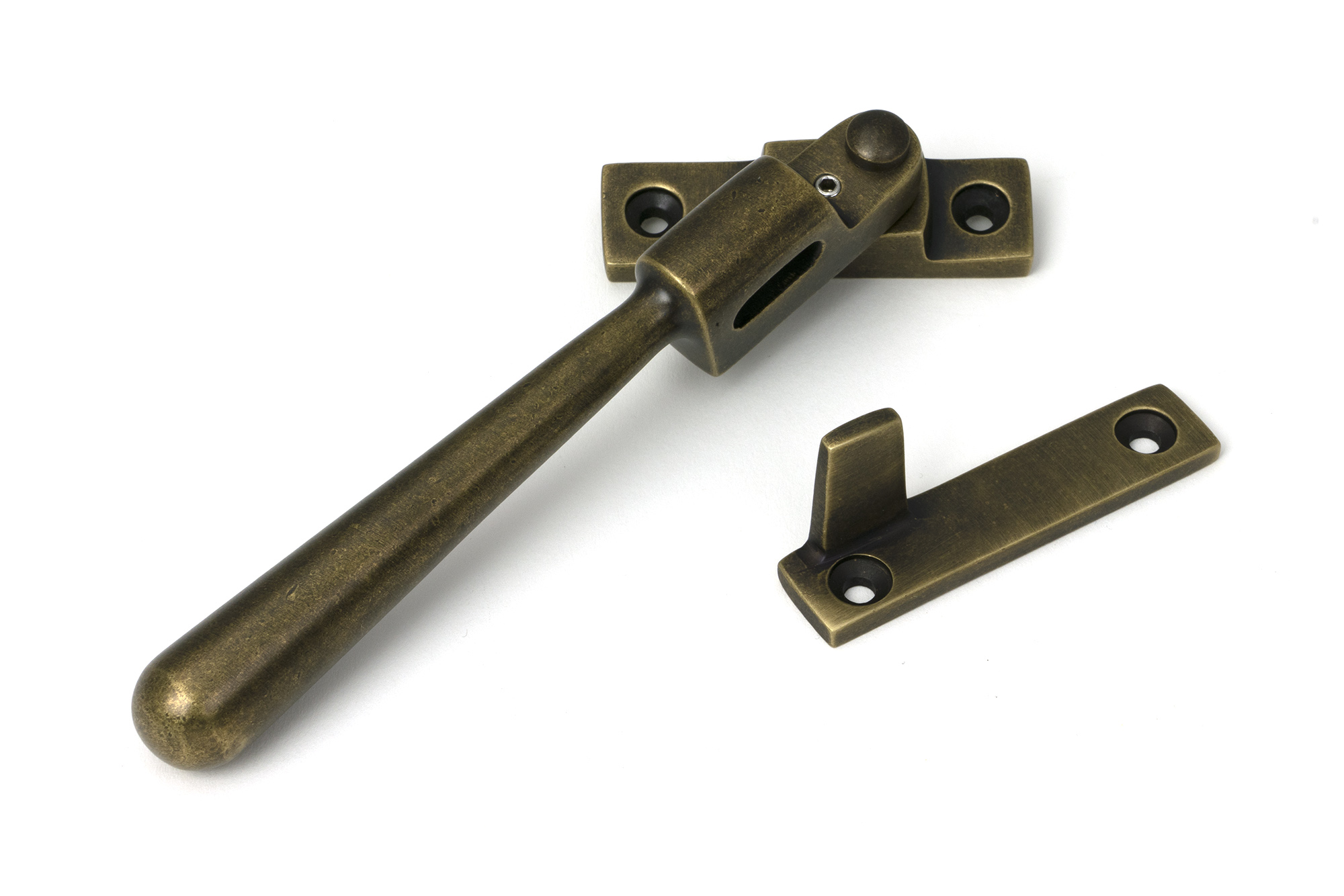 burnished brass night vent locking newbury fastener