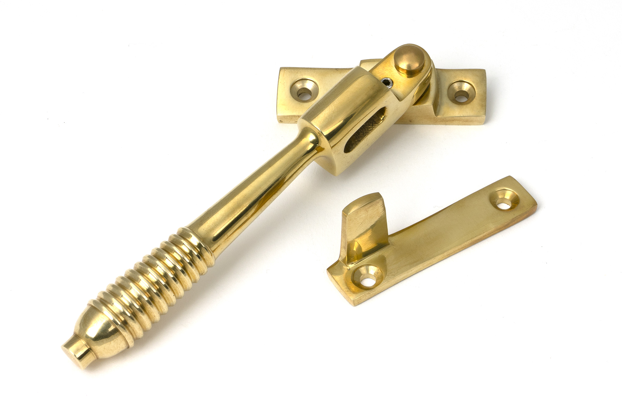 polished brass night vent locking reeded fastener