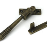 burnished brass night vent locking reeded fastener