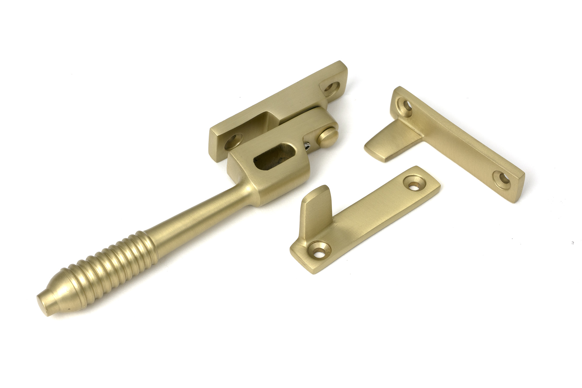 satin brass night vent locking reeded fastener