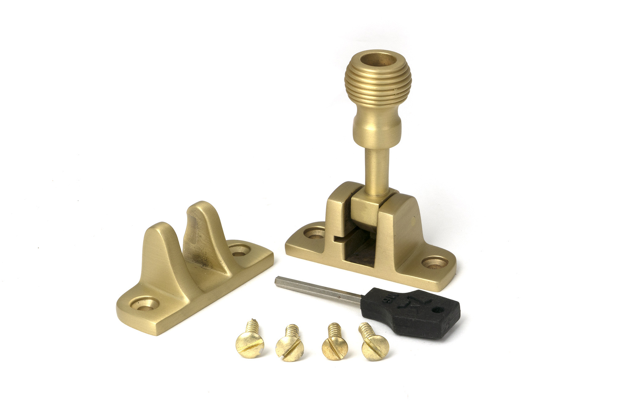 satin brass beehive brighton fastener (radiused)