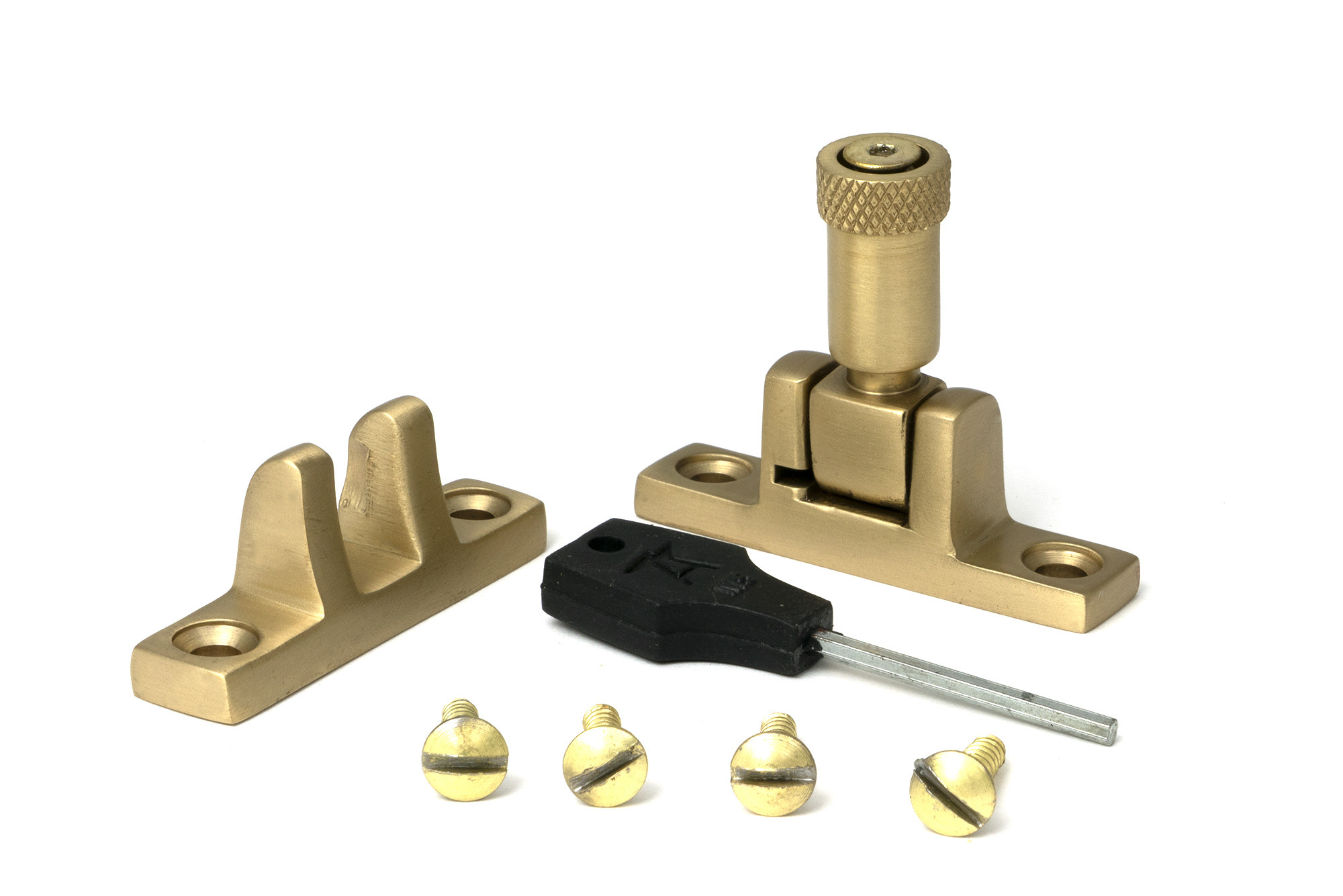 satin brass brompton brighton fastener narrow (square)