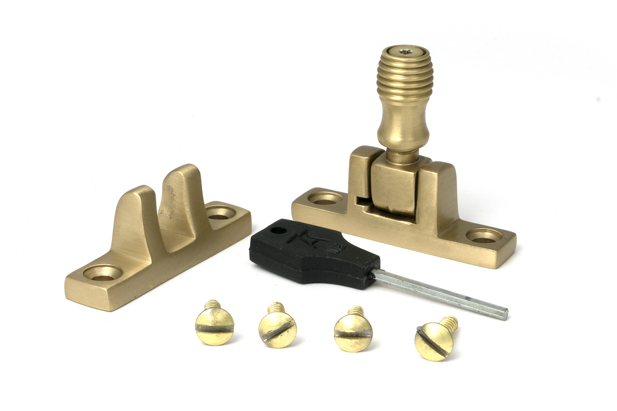 satin brass beehive brighton fastener narrow (square)