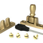 satin brass mushroom brighton fastener narrow (square)