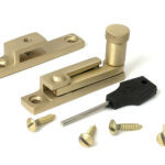 satin brass brompton quadrant fastener narrow