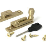 satin brass beehive quadrant fastener narrow