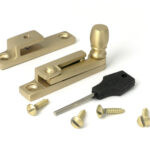 satin brass mushroom quadrant fastener narrow