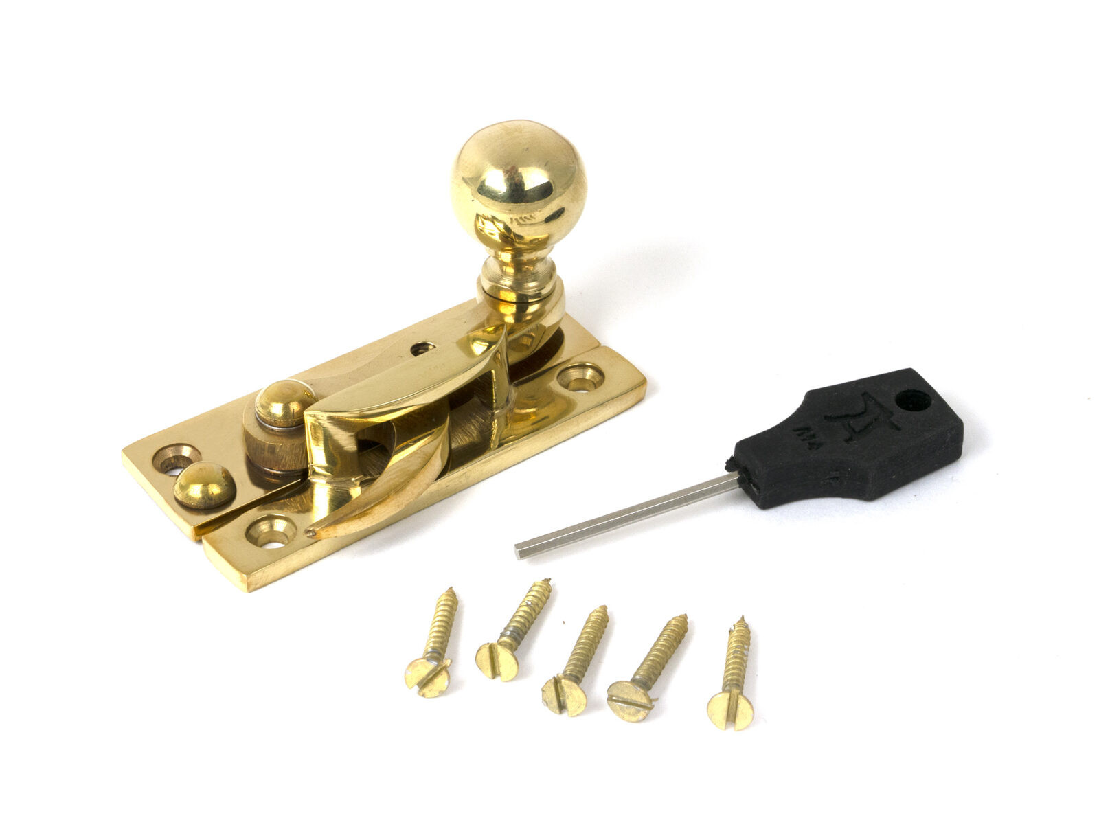 polished brass sash hook fastener