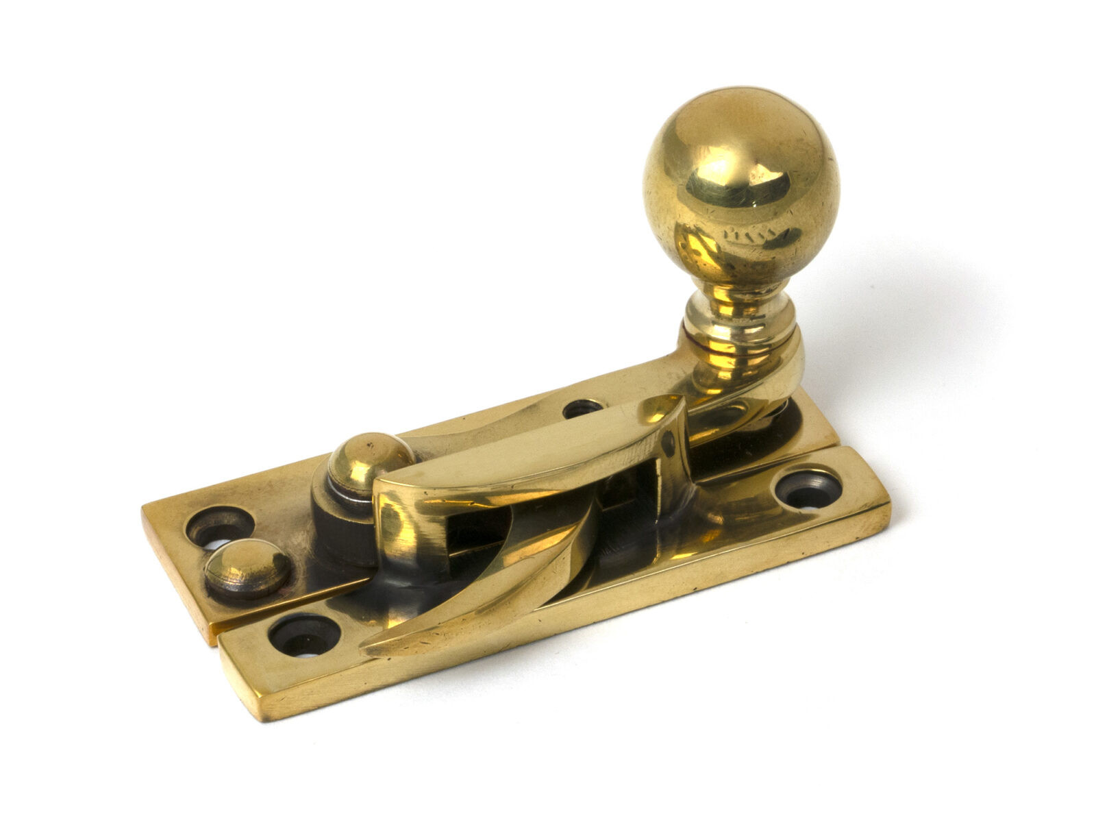 aged brass sash hook fastener