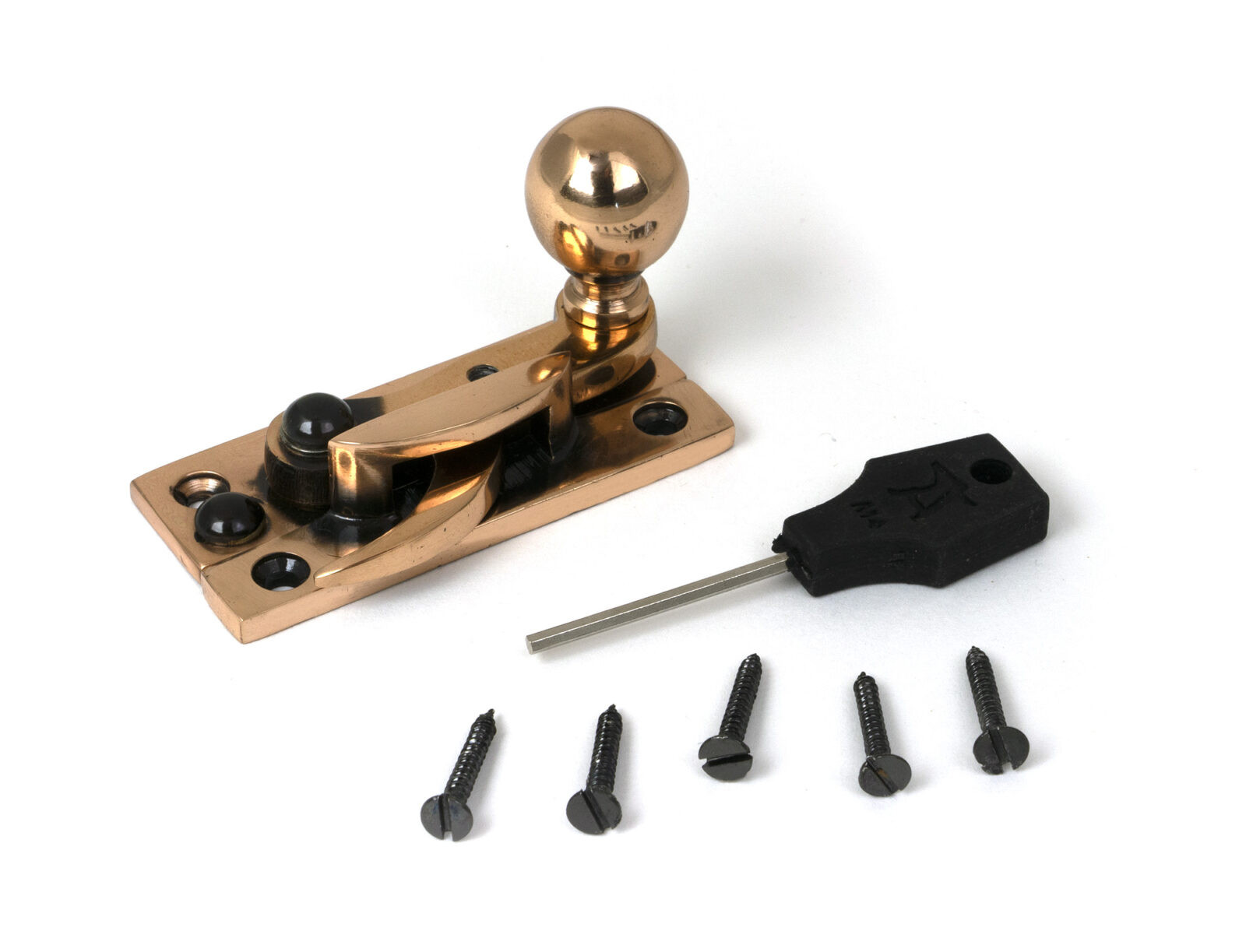 polished bronze sash hook fastener