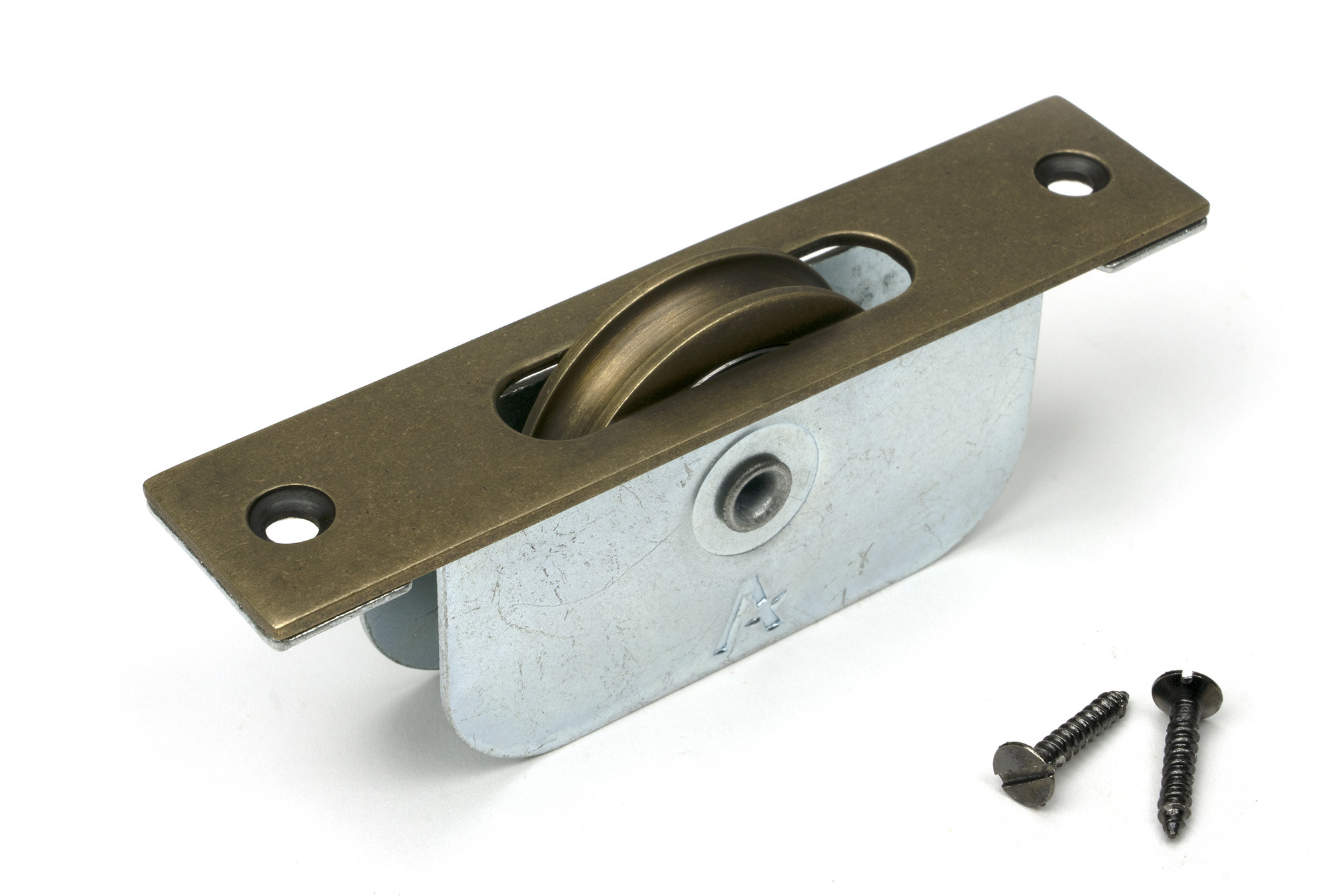 burnished brass square ended sash pulley 75kg