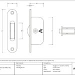 satin brass radiused sash pulley 75kg
