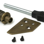 burnished brass key flush sash stop