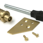satin brass key flush sash stop