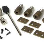 burnished brass secure stops (pack of 4)