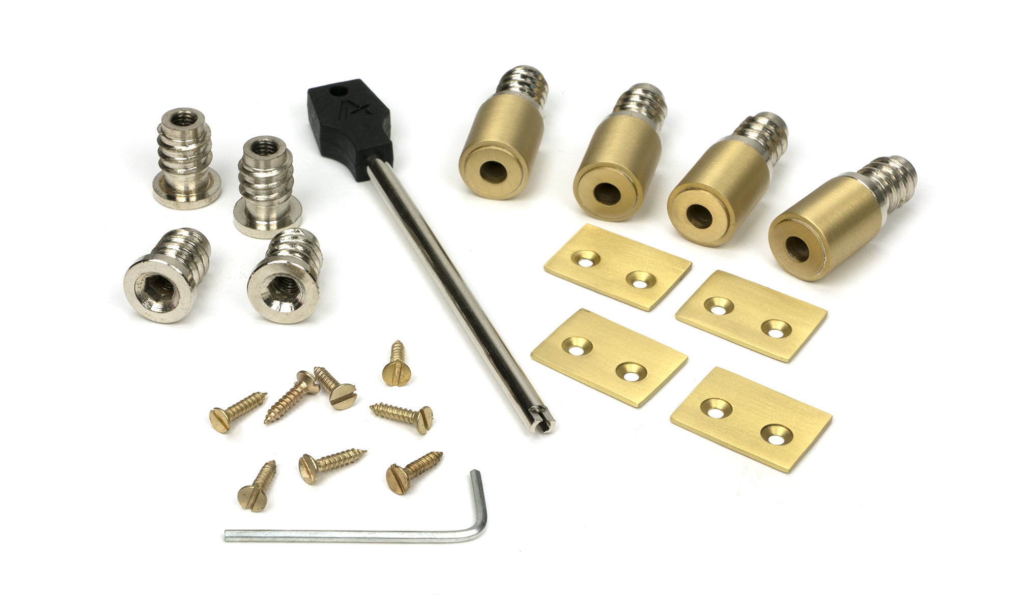 satin brass secure stops (pack of 4)