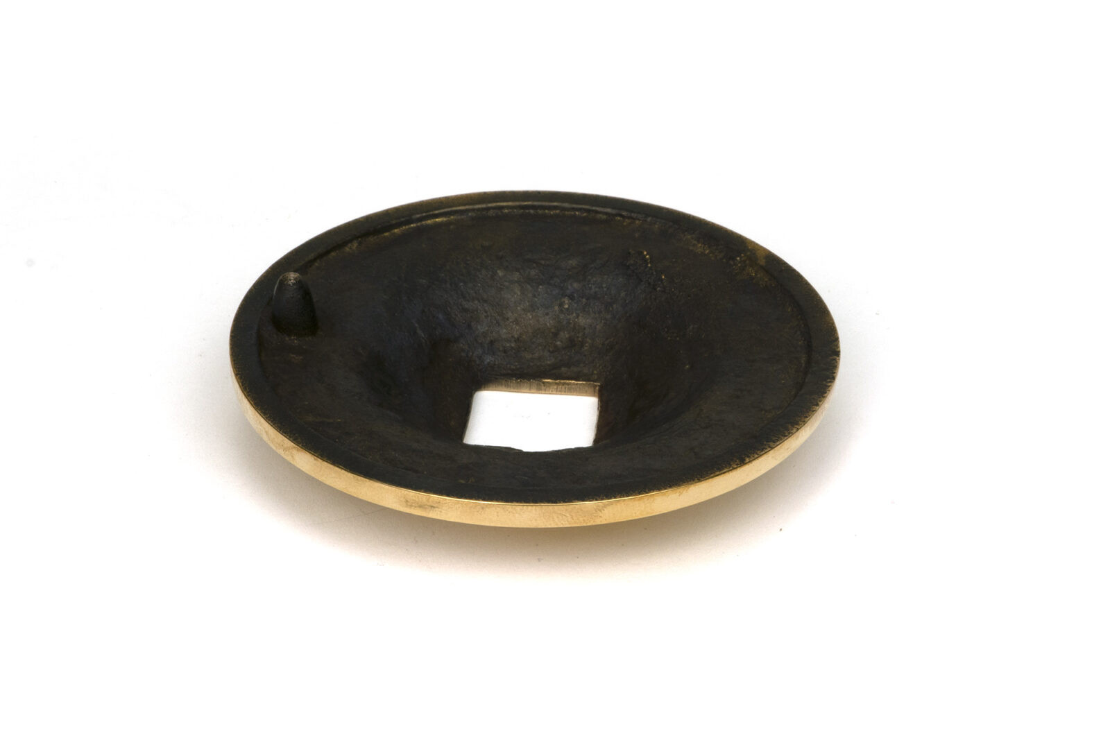 aged brass round centre door knob