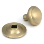 satin brass round centre door knob