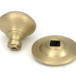 satin brass round centre door knob