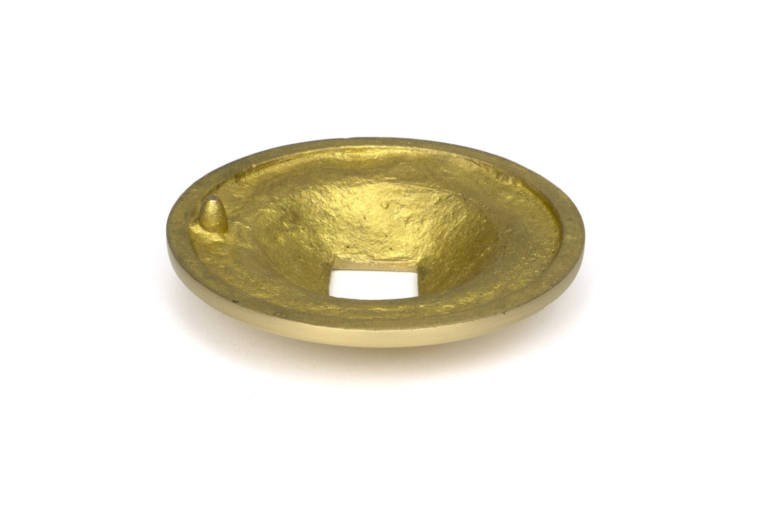 satin brass round centre door knob