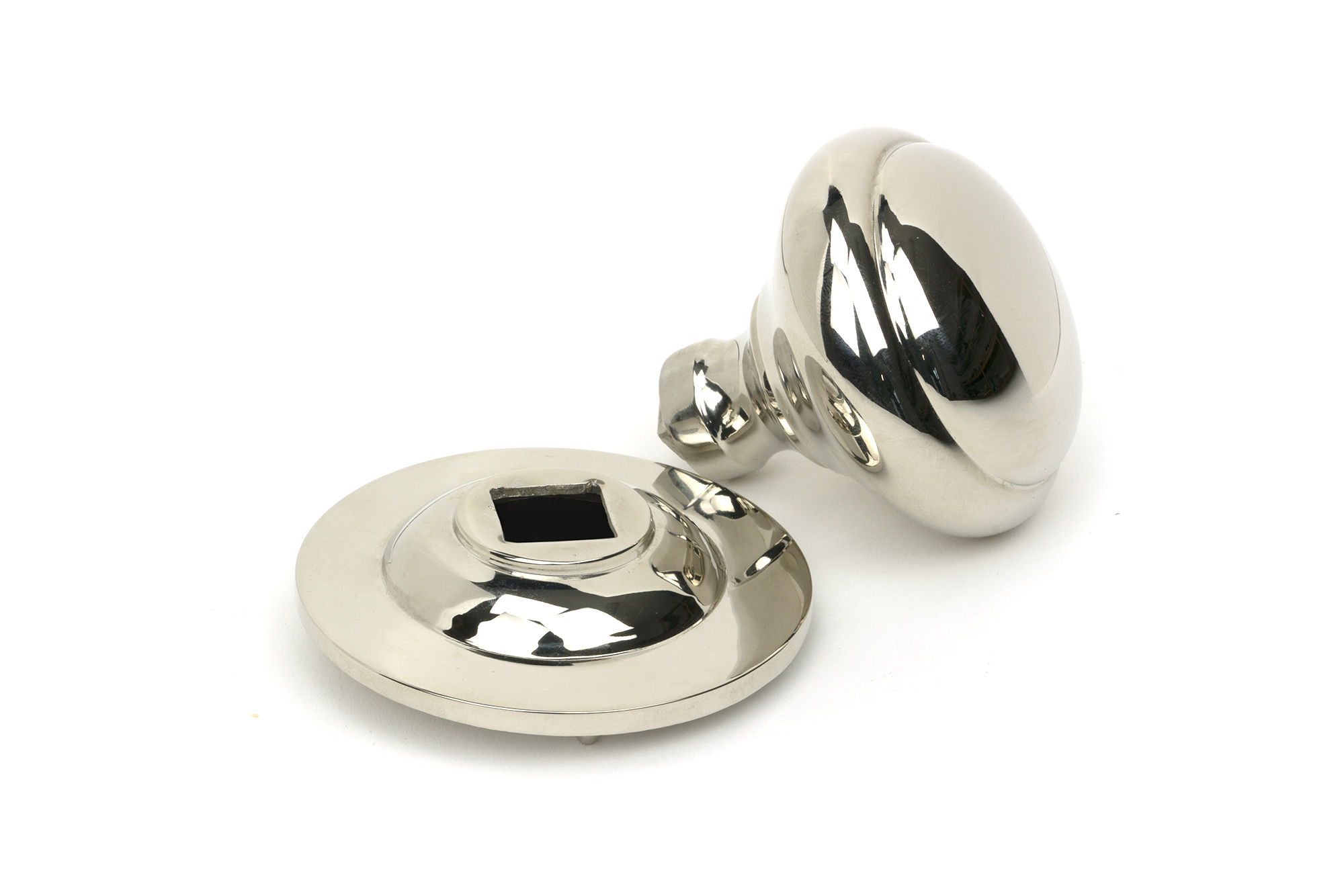 polished nickel round centre door knob