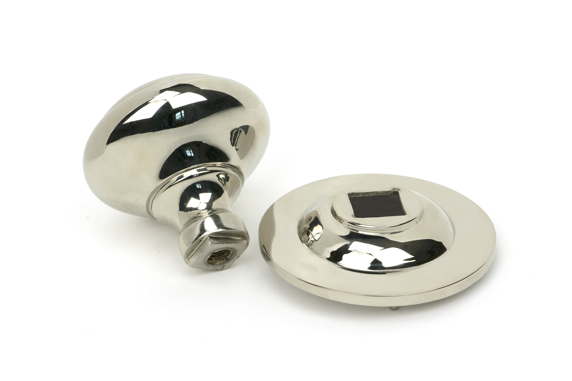 polished nickel round centre door knob