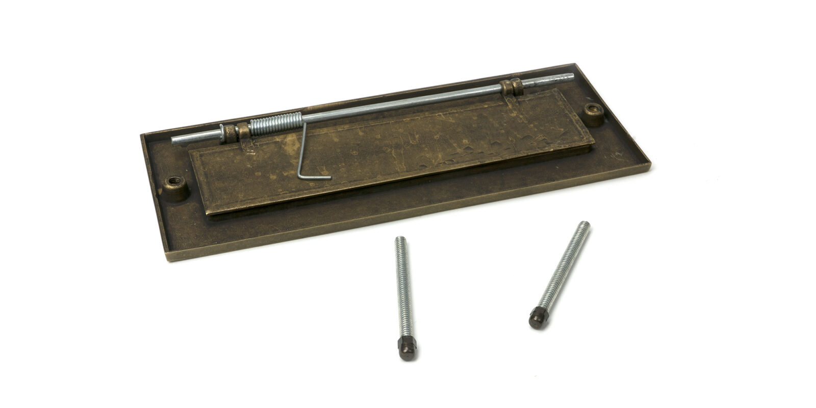 burnished brass small letter plate