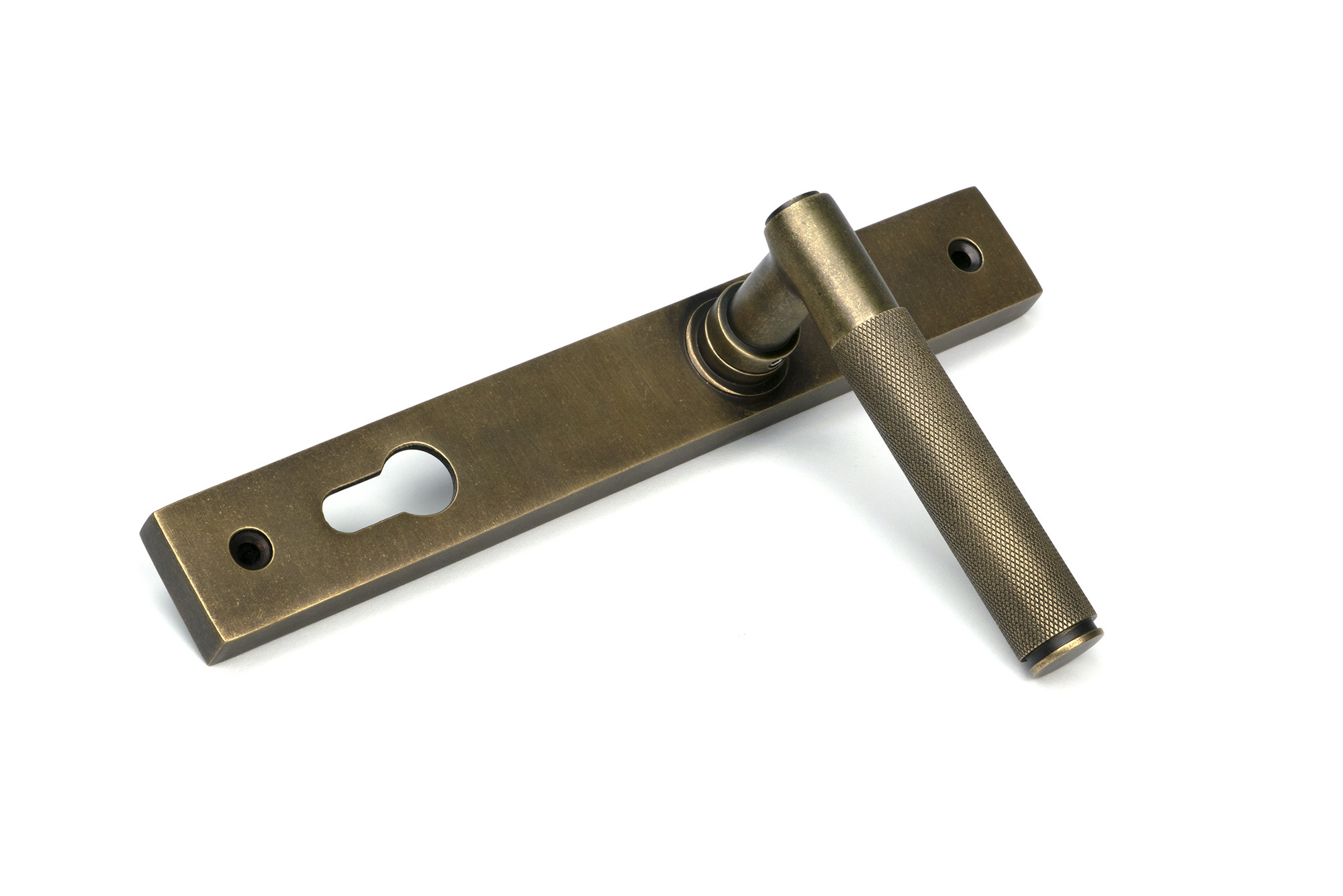 burnished brass brompton slimline lever espag. lock set